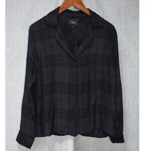 Rails Black Plaid Button Down Shirt S